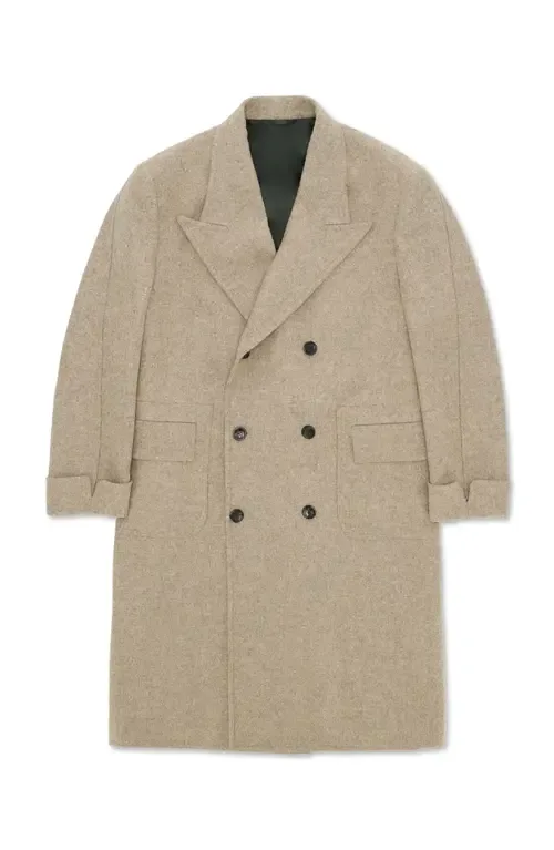 Bogart Breasted Herringbone Coat by Fortela