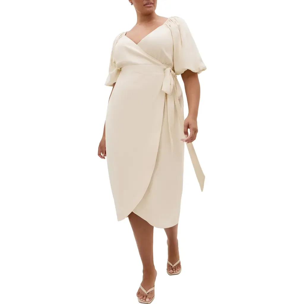 Claudine Faux Wrap Midi Dress