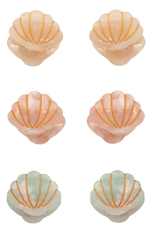 6-Pack Assorted Mini Shell Claw Hair Clips by Mimi & Lula