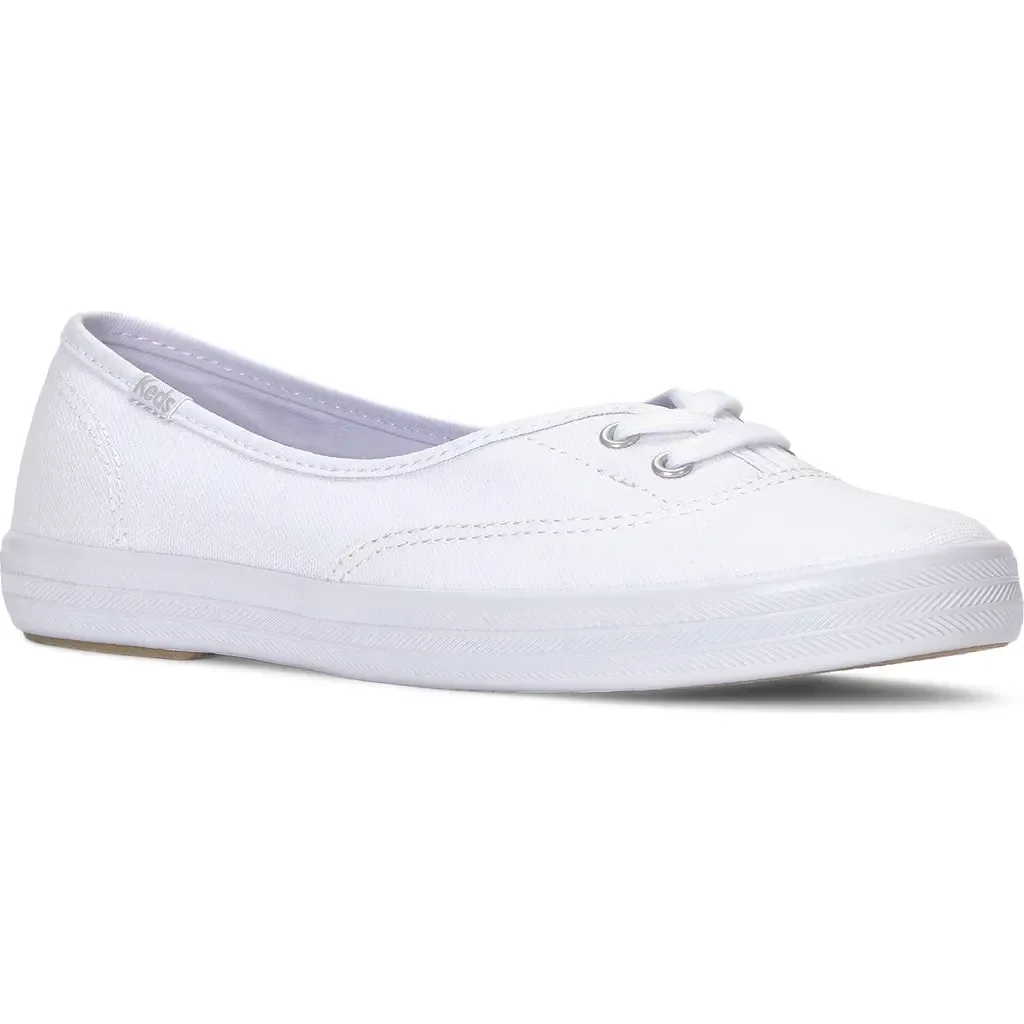 The Mini Slip-On Sneaker in White Canvas by Keds®