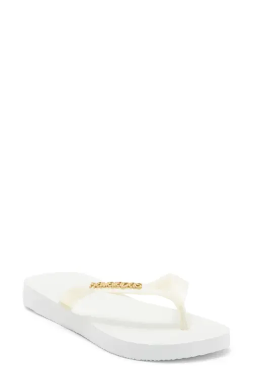 Metallic Logo Flip Flop