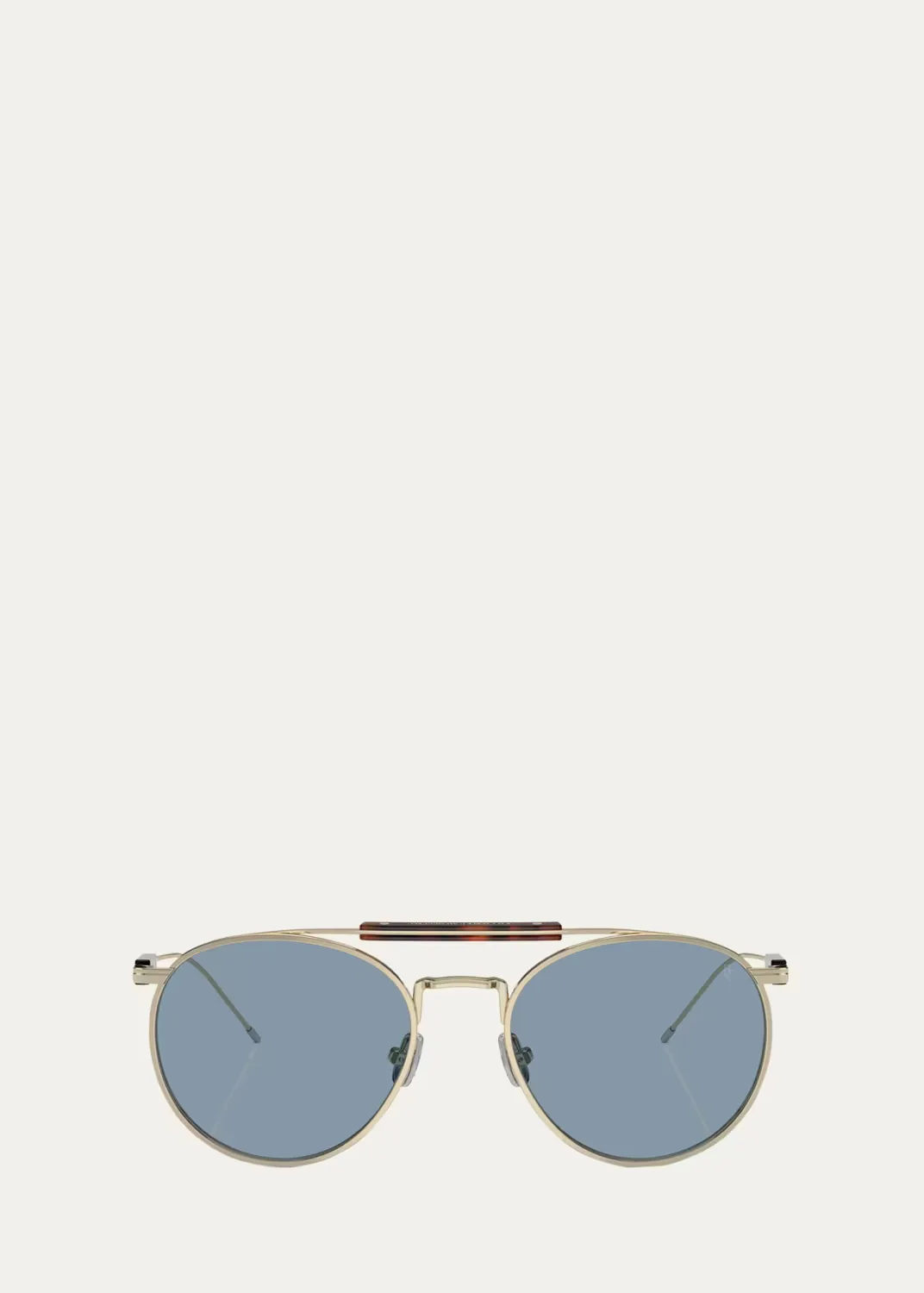 Sleek Mixed-Media Aviator Sunglasses