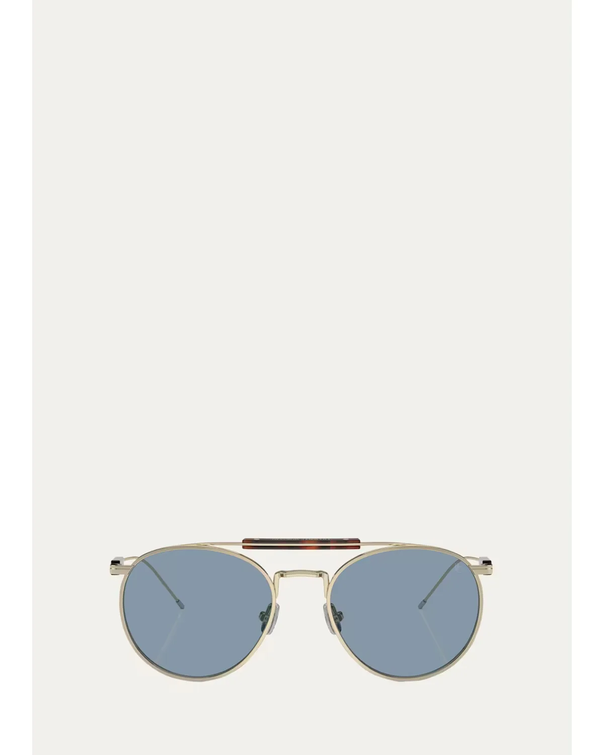 Sleek Mixed-Media Aviator Sunglasses by Brunello Cucinelli