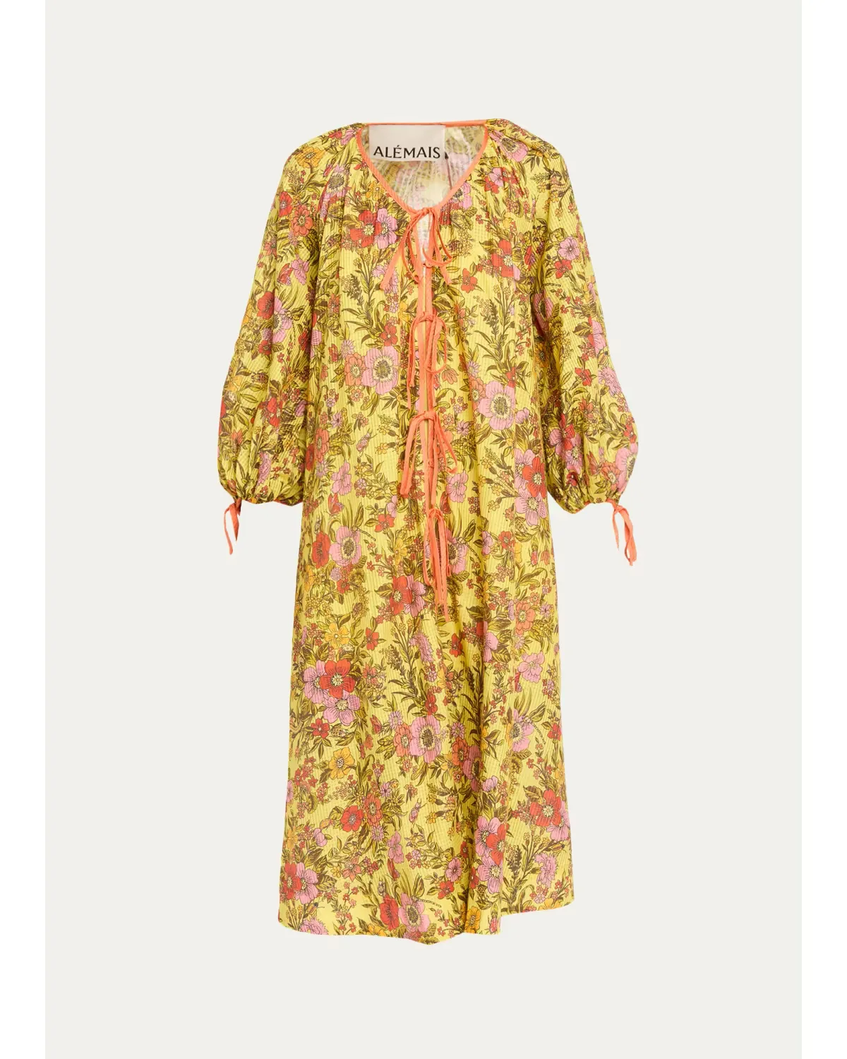 Kitty Floral Tie Midi Dress by ALMAIS