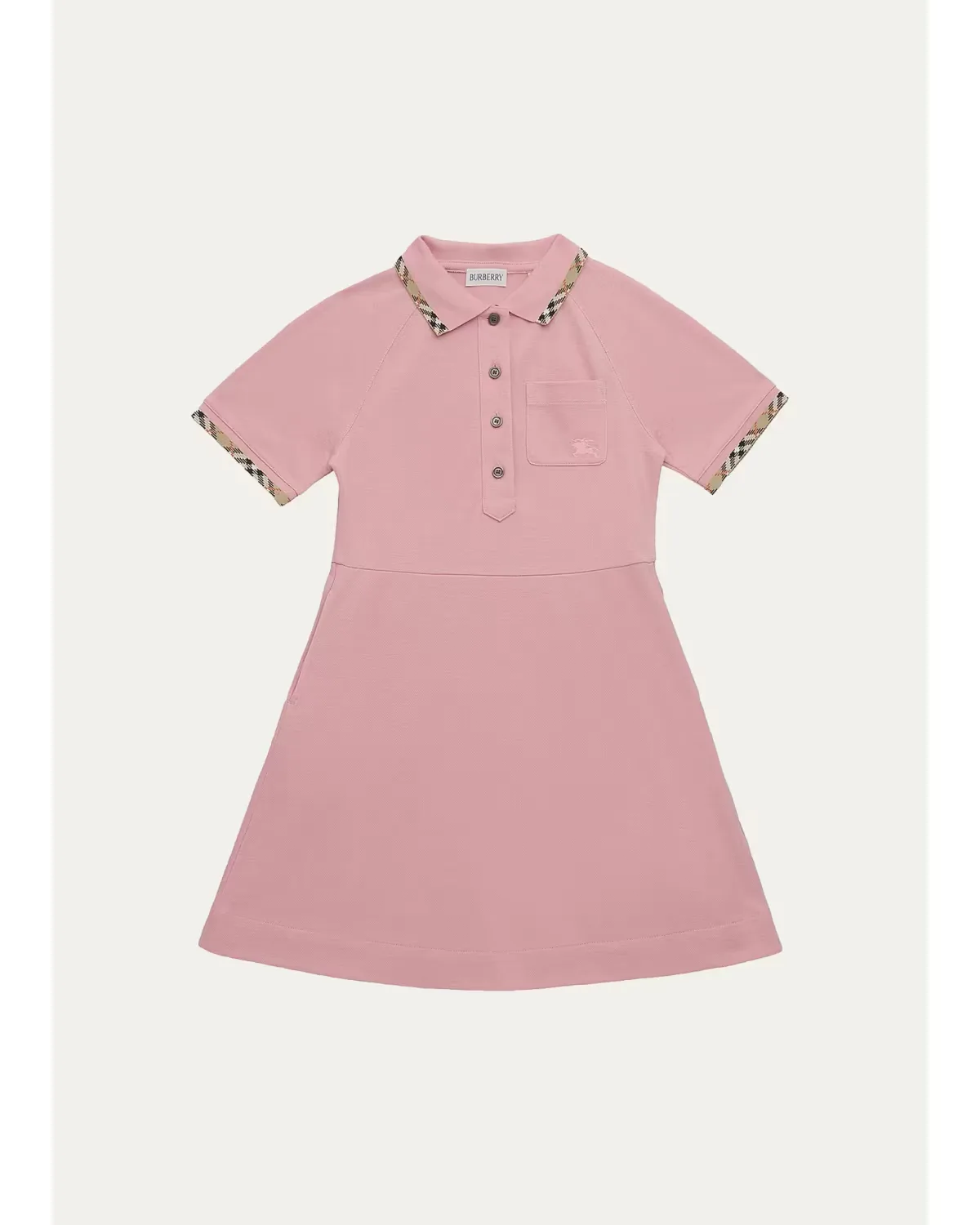 Romola Check Trim Cotton Polo Shirt by Burberry