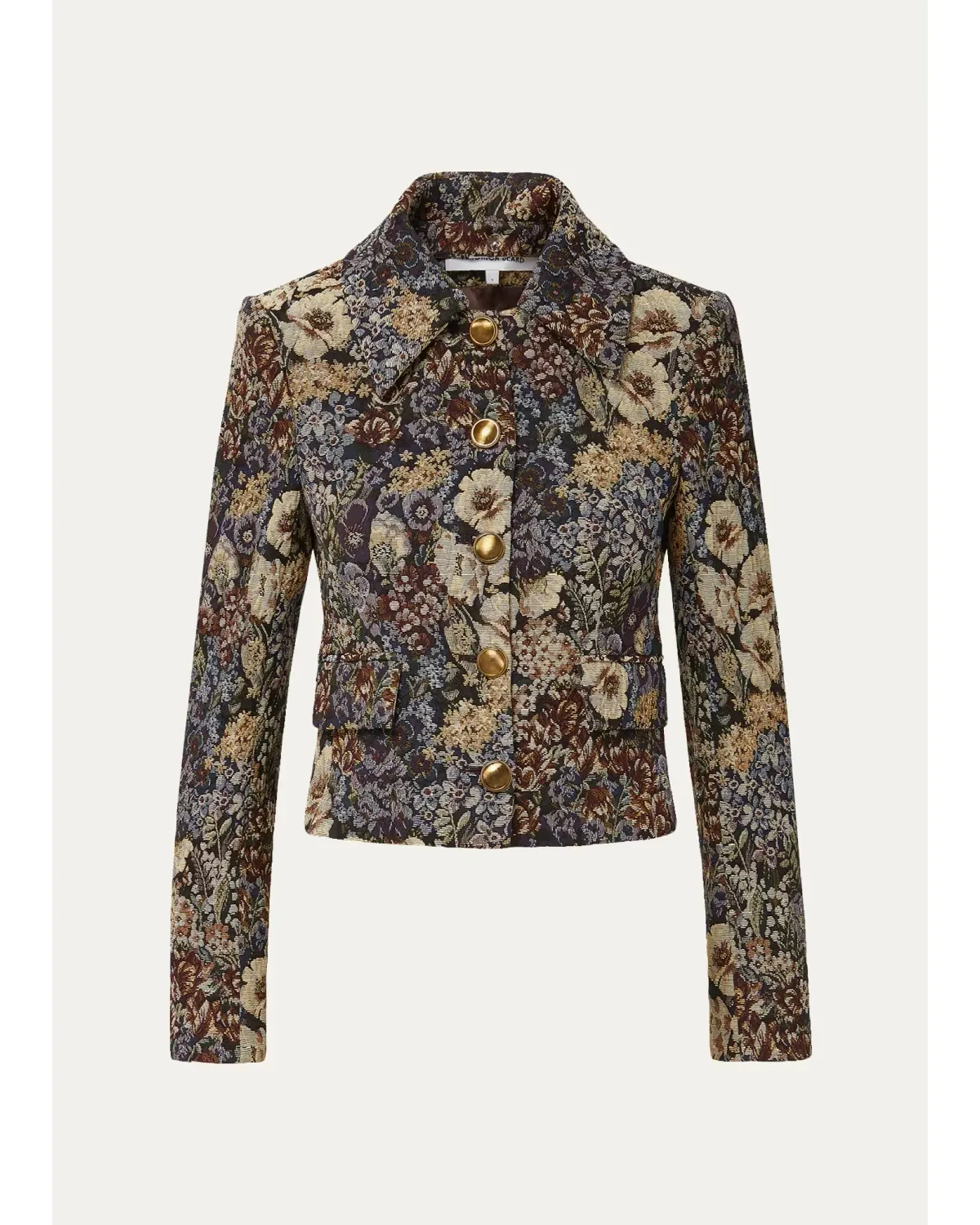 Mabel Floral Tapestry Brocade Cropped Jacket by Veronica Beard