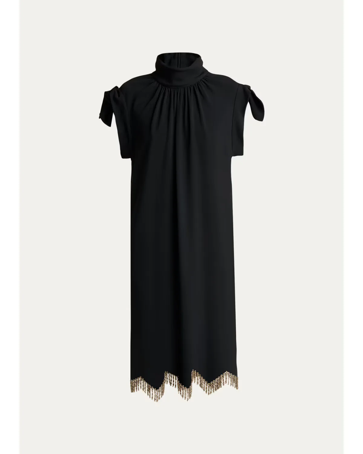 Knotted-Shoulder Fringe Midi Dress by Lanvin
