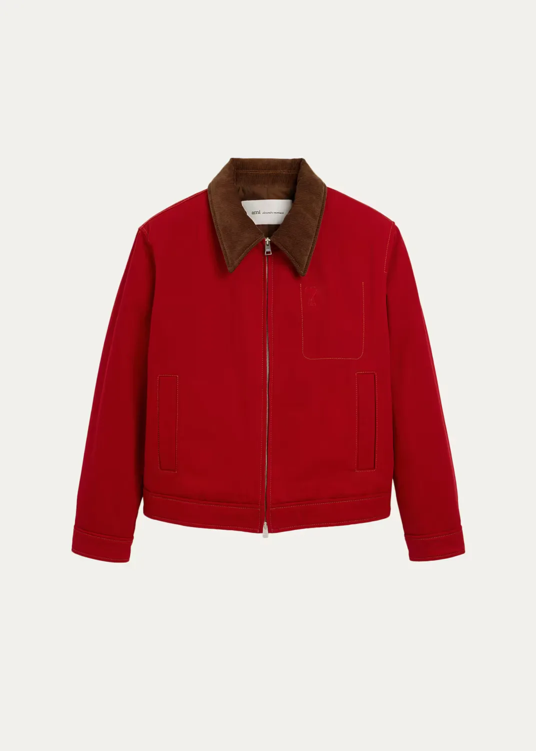 Corduroy-Collar Cotton Jacket