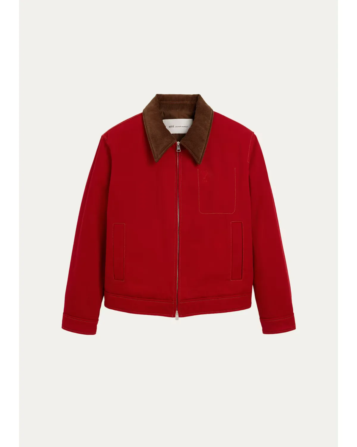 Corduroy-Collar Cotton Jacket by Ami Paris