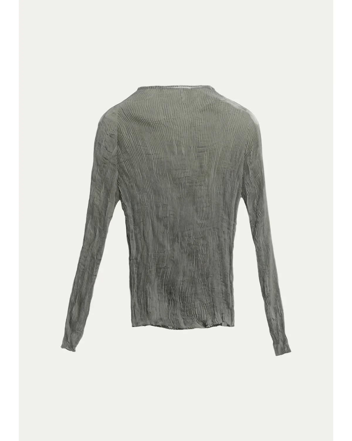Chiffon Twist Long-Sleeve High-Neck Top by Issey Miyake