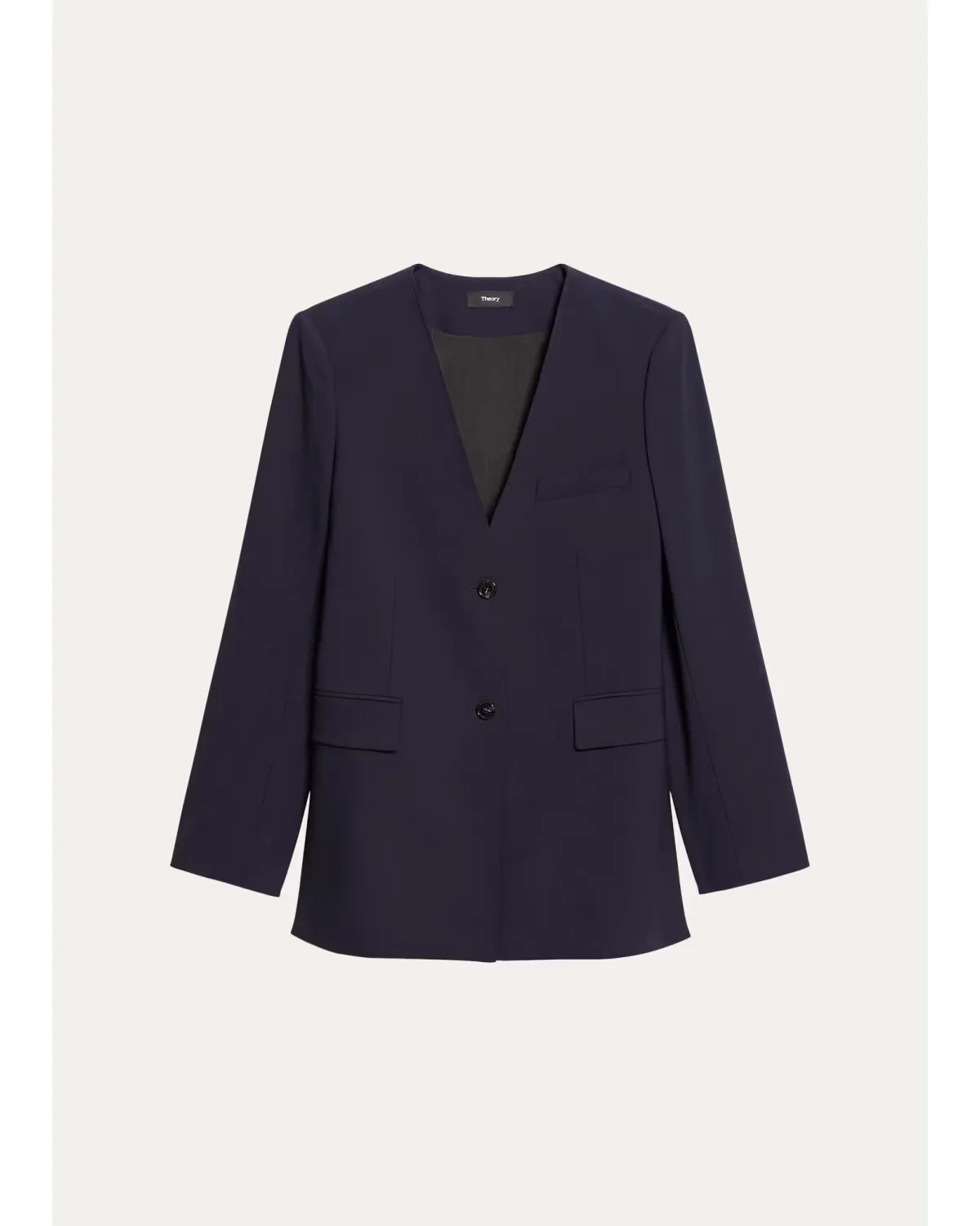 Collarless V-Neck Blazer by Theory