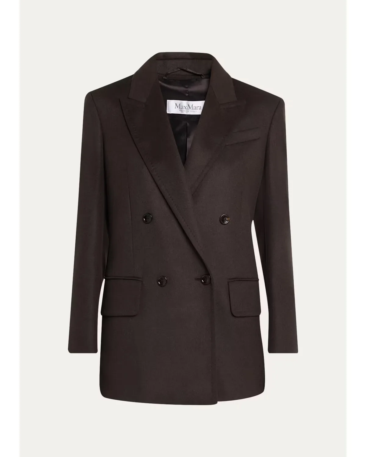 Olimpia Brushed Wool Double-Breasted Blazer Jacket by Max Mara