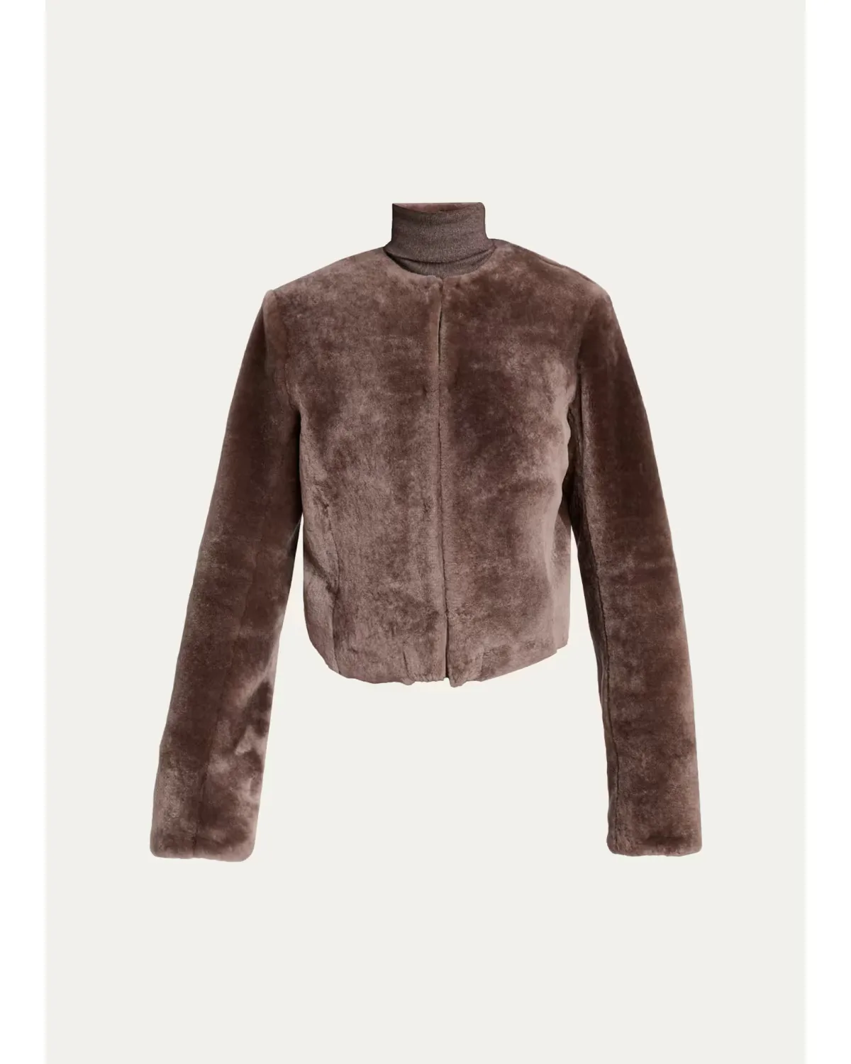 Hermera Collarless Lamb Shearling Crop Bolero Jacket by Gabriela Hearst