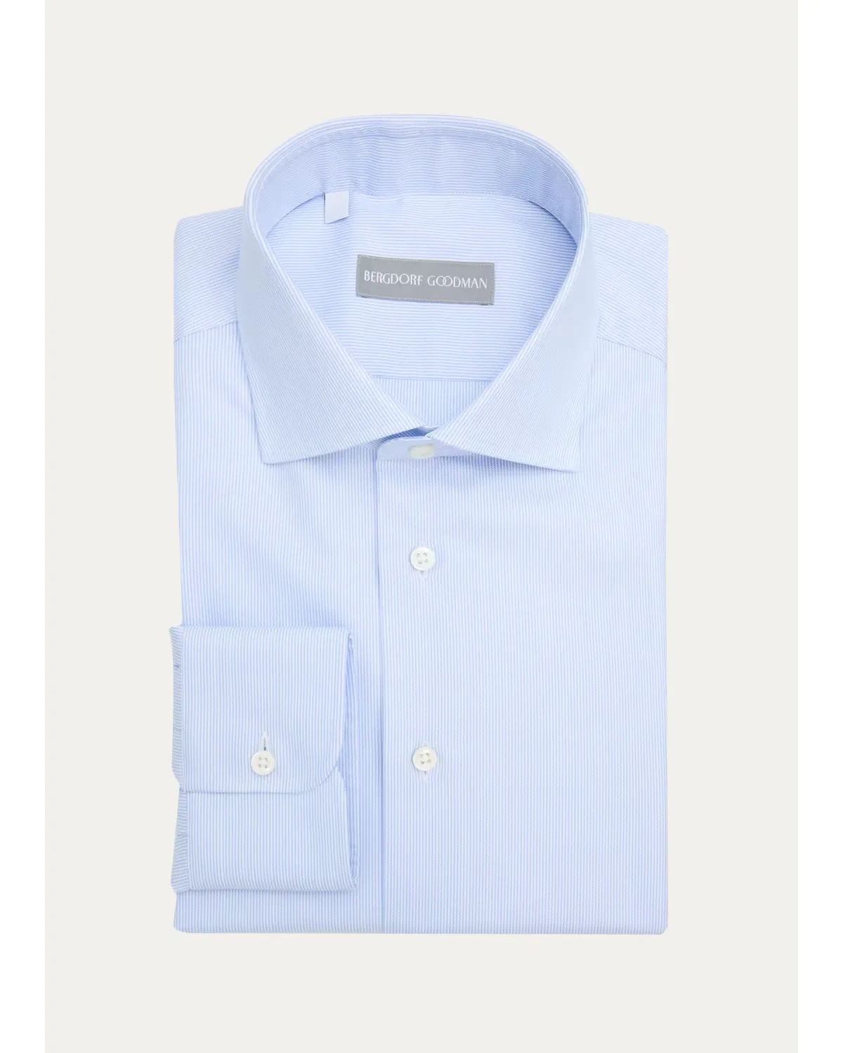 Fine Stripe Textured Cotton Dress Shirt by Bergdorf Goodman