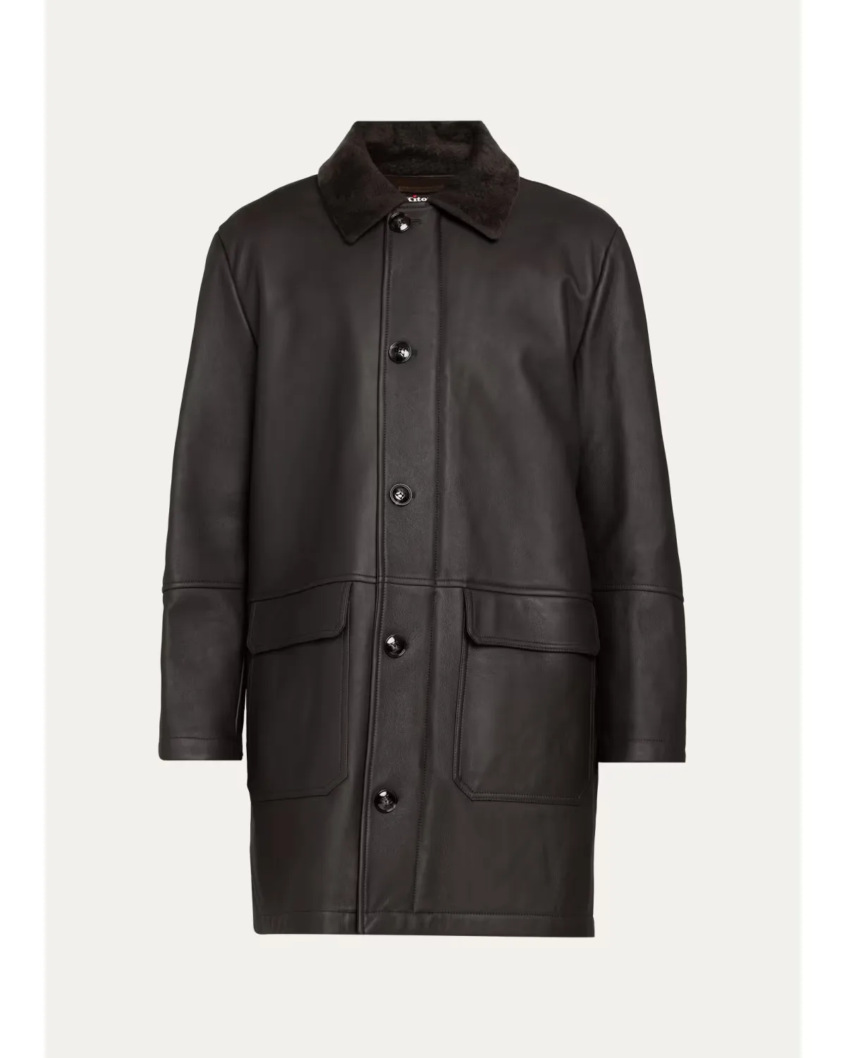 Shearling Mid-Length Car Coat by Kiton