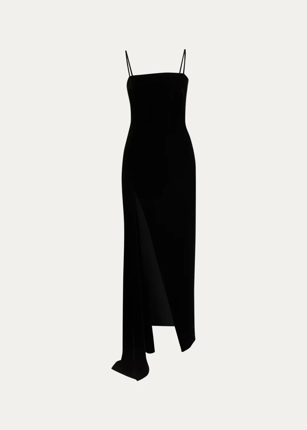 Sliced Long Velvet Slit Dress