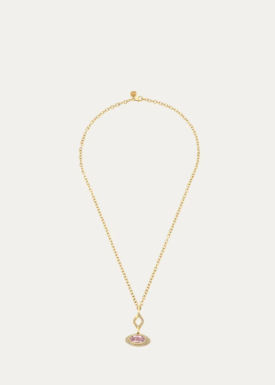 14K Faceted Lavender Topaz Marquise Eye with Diamonds Charm Necklace by Sydney Evan