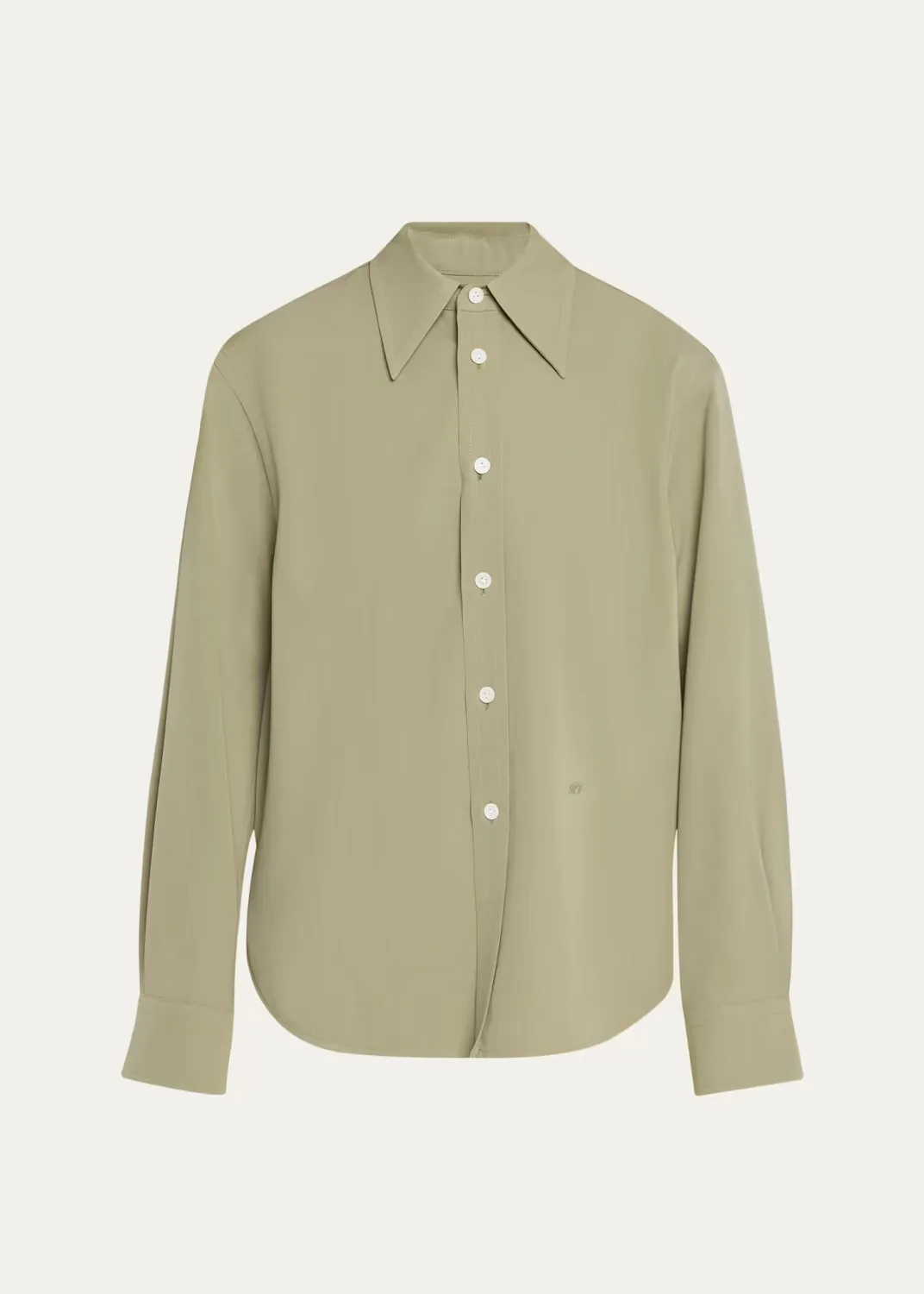 Wool Twill Button-Down Shirt