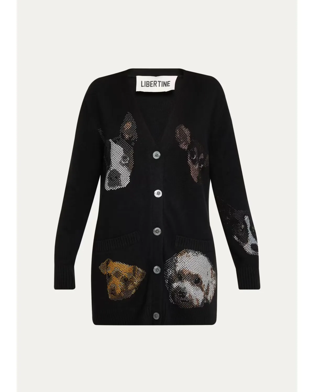 Best Friends Embellished Cashmere Oversized V-Neck Cardigan by Libertine