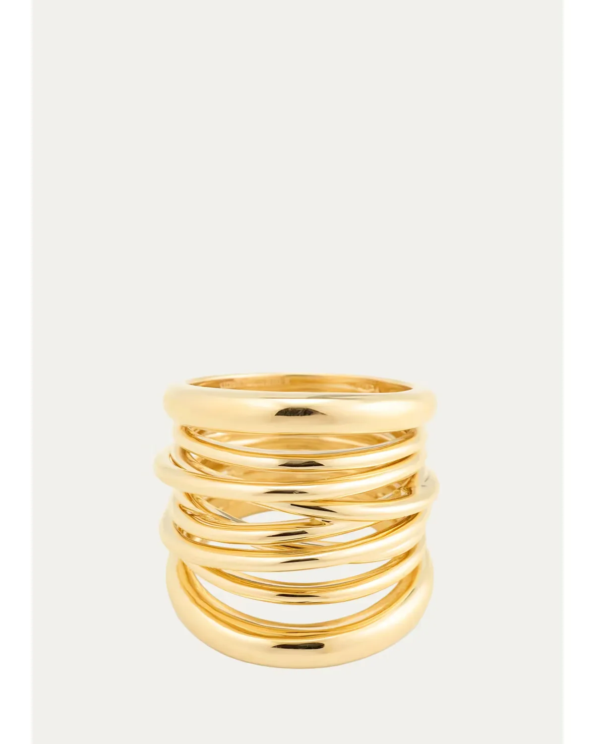 18K Yellow Gold Tall Scribble Band Ring by Sidney Garber