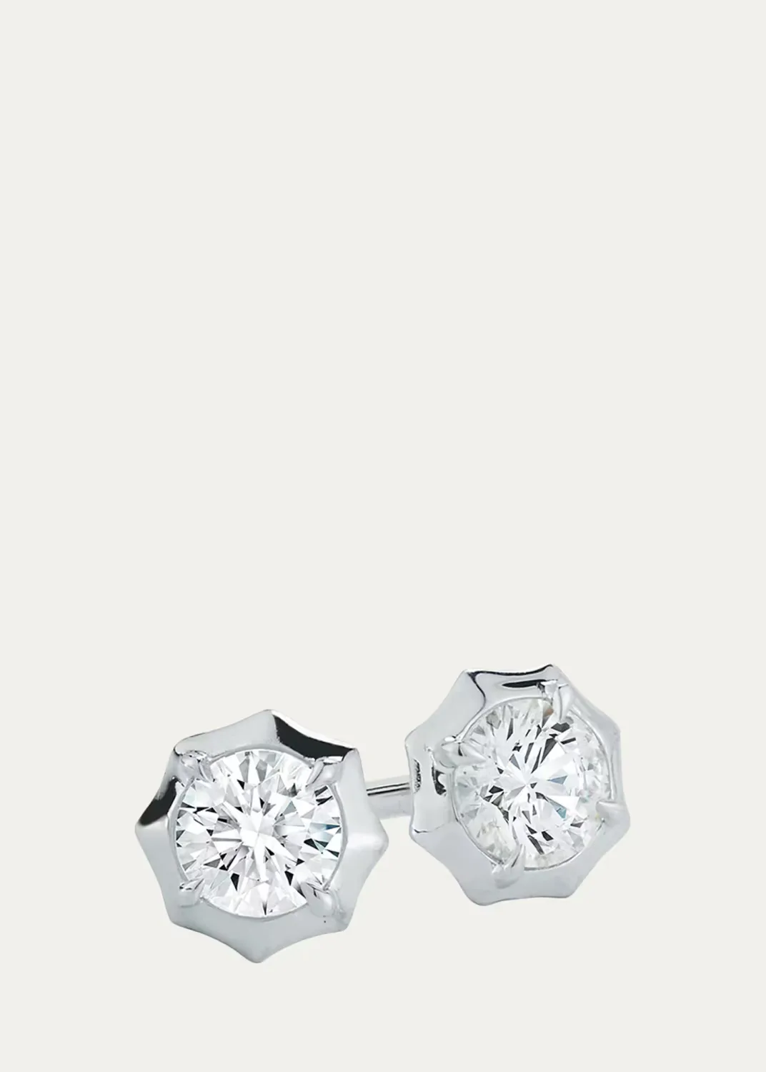 Sophisticate Platinum Round-Brilliant Diamond Stud Earrings by Jade Trau