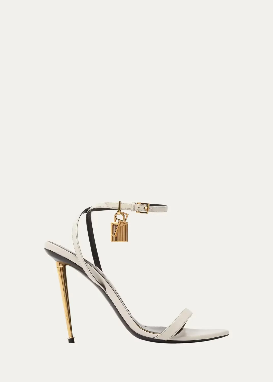 Padlock 105MM Leather Point-Toe Ankle-Strap Sandals by Tom Ford