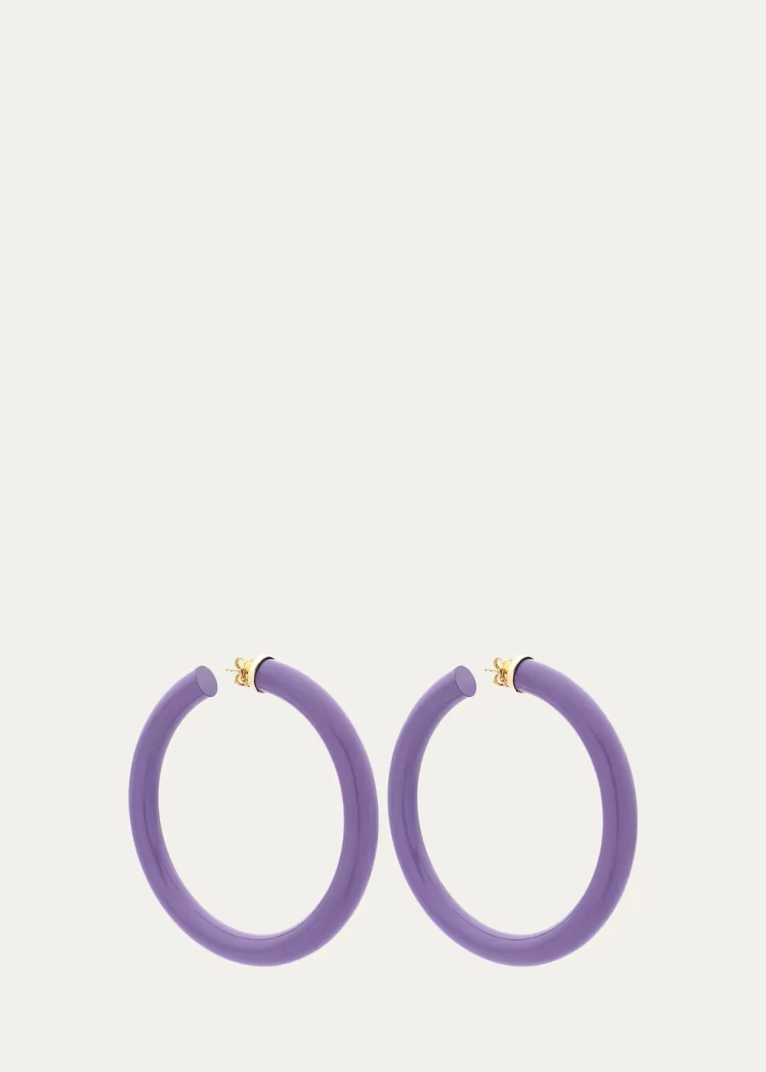 18K Barbarella Large Hoop Earrings, Lilac by FARAONE MENNELLA by R.F.M.A.S.
