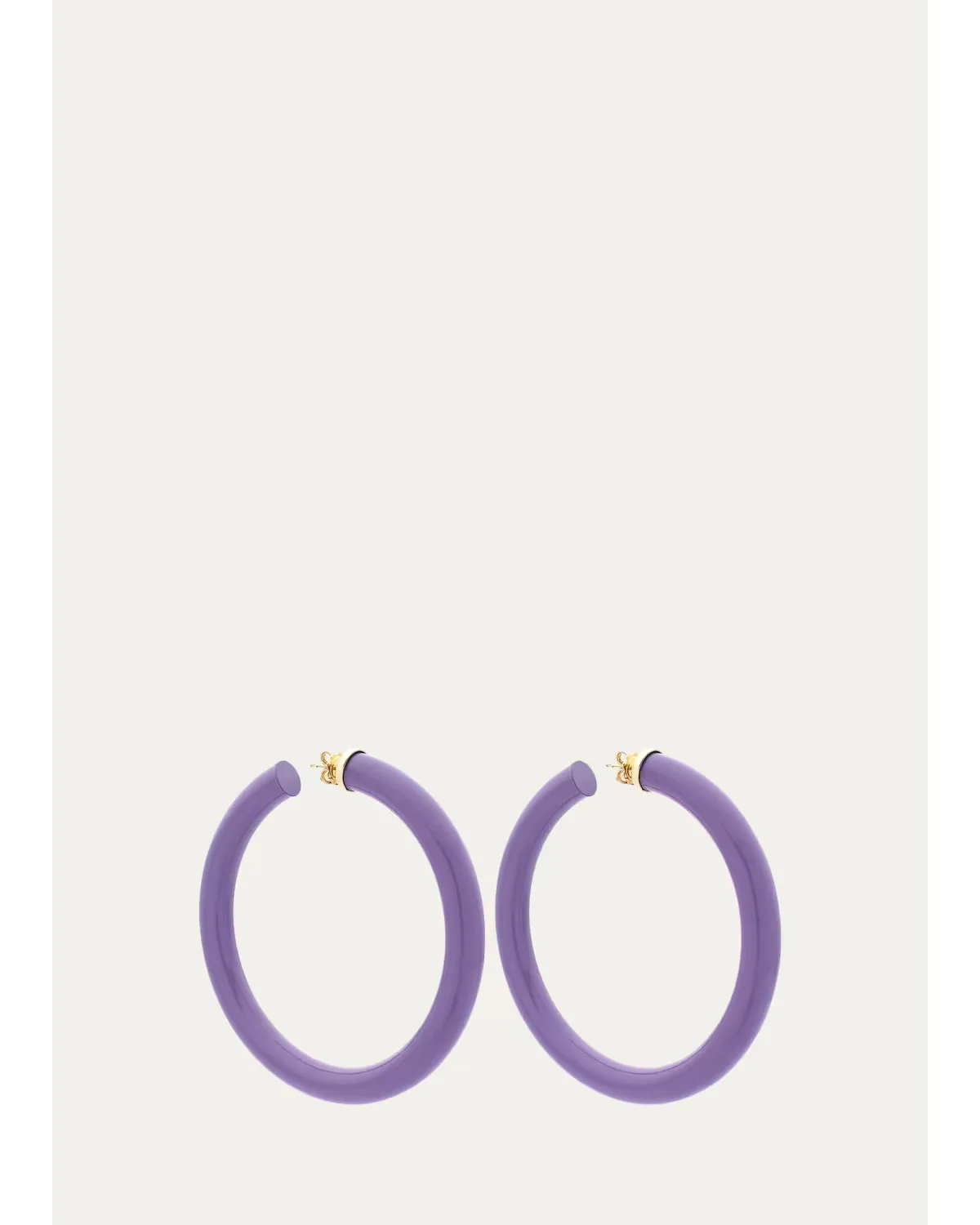 18K Barbarella Large Hoop Earrings, Lilac by FARAONE MENNELLA by R.F.M.A.S.