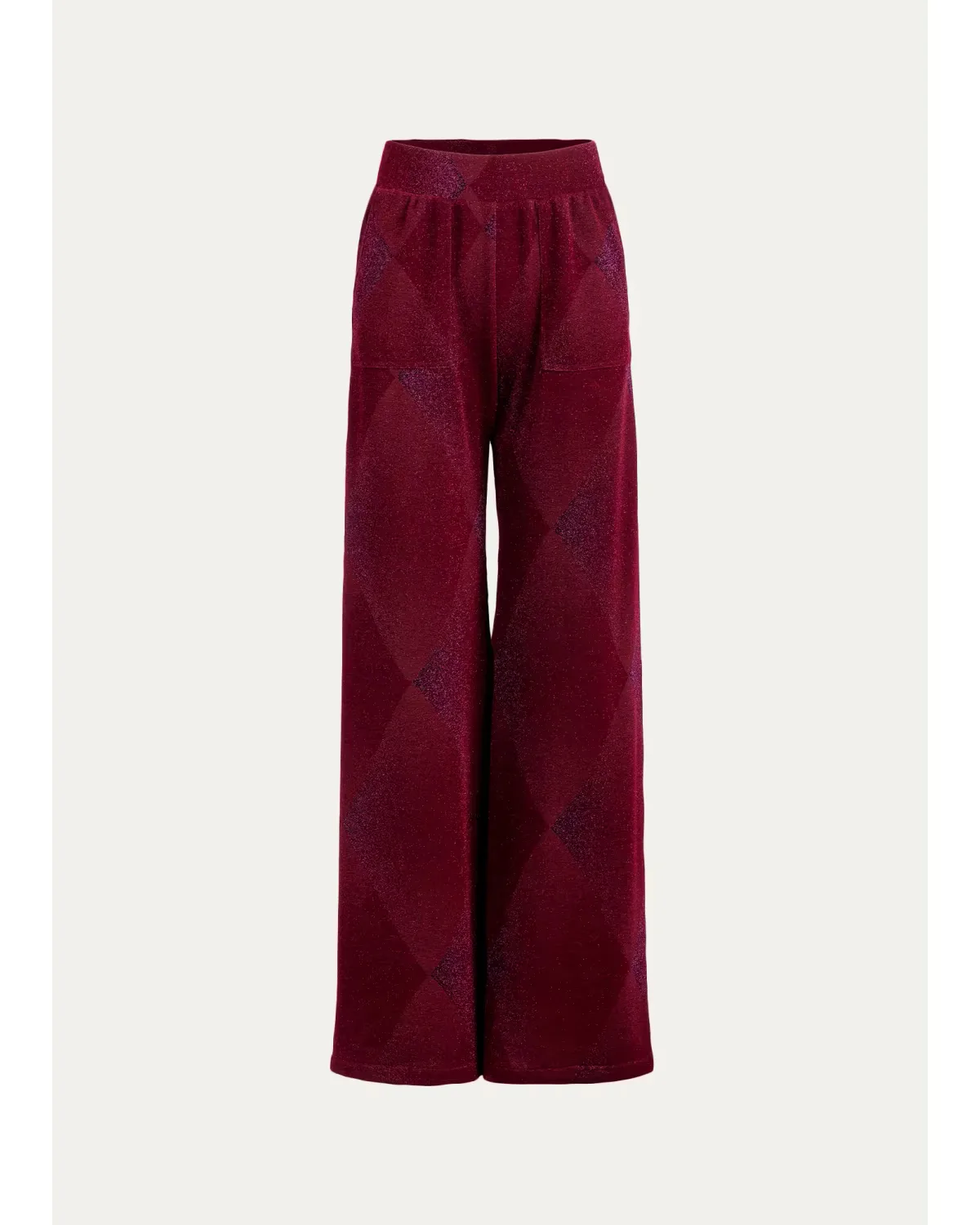 Colbie Metallic Diamond Velvet Wide-Leg Pants by Silvia Tcherassi