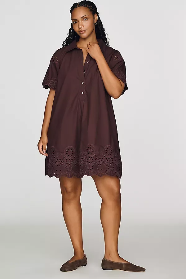 Pollie 100% Cotton Swing Mini Dress by Anthropologie