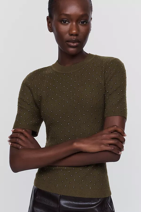 Merino Wool Blend Studded Sweater by Anthropologie