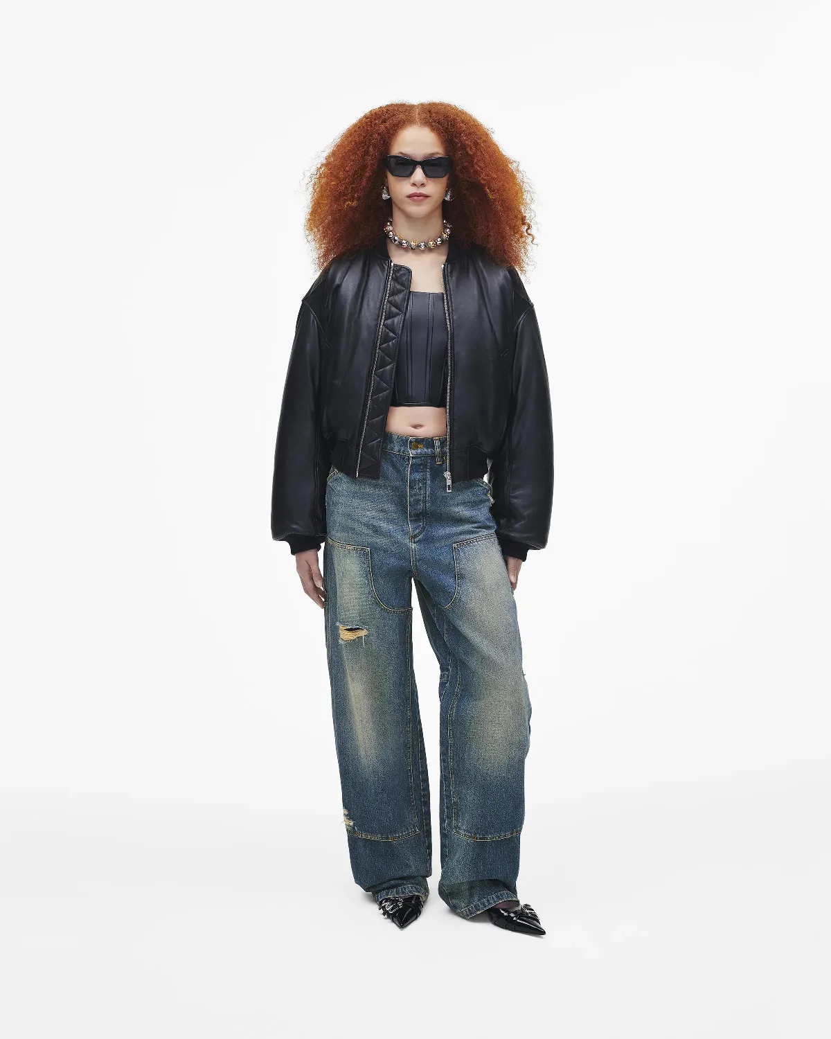 Puffy Leather Bomber by Marc Jacobs