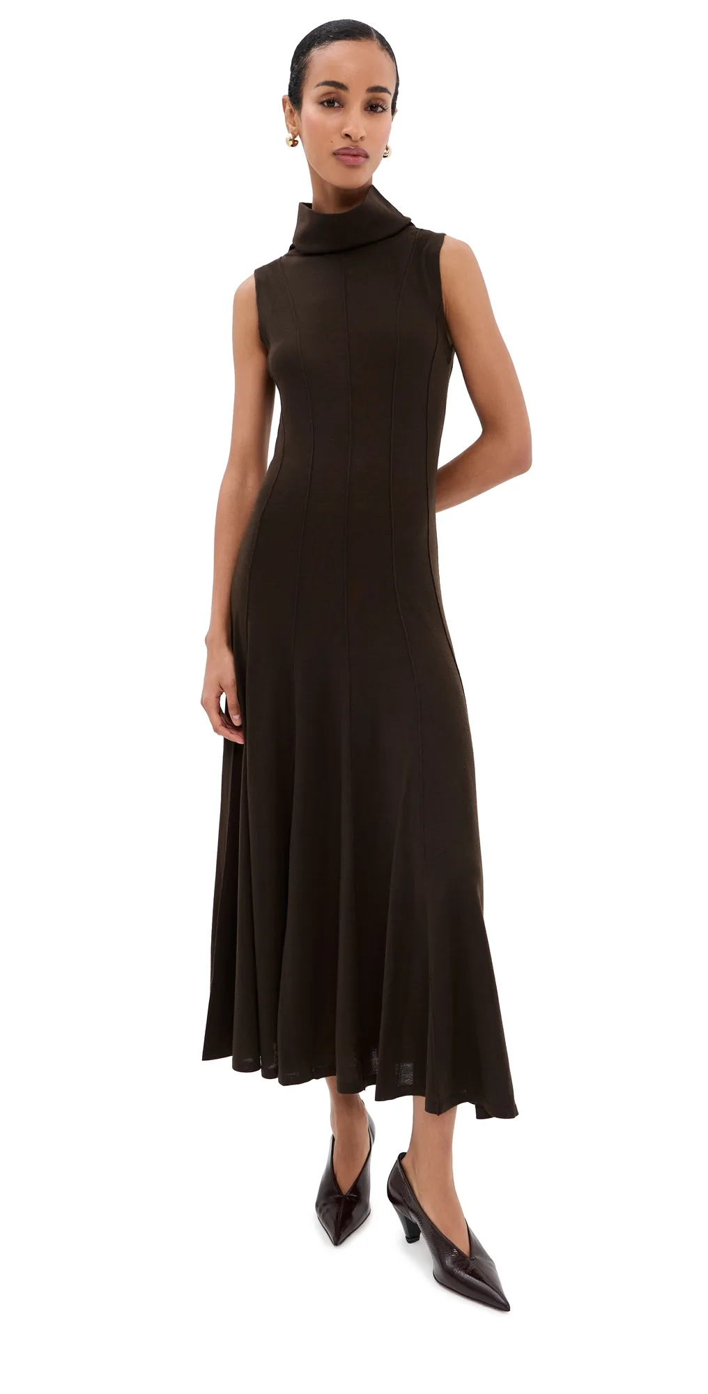 Funnel Neck Sleeveless Wool Dress by TWP