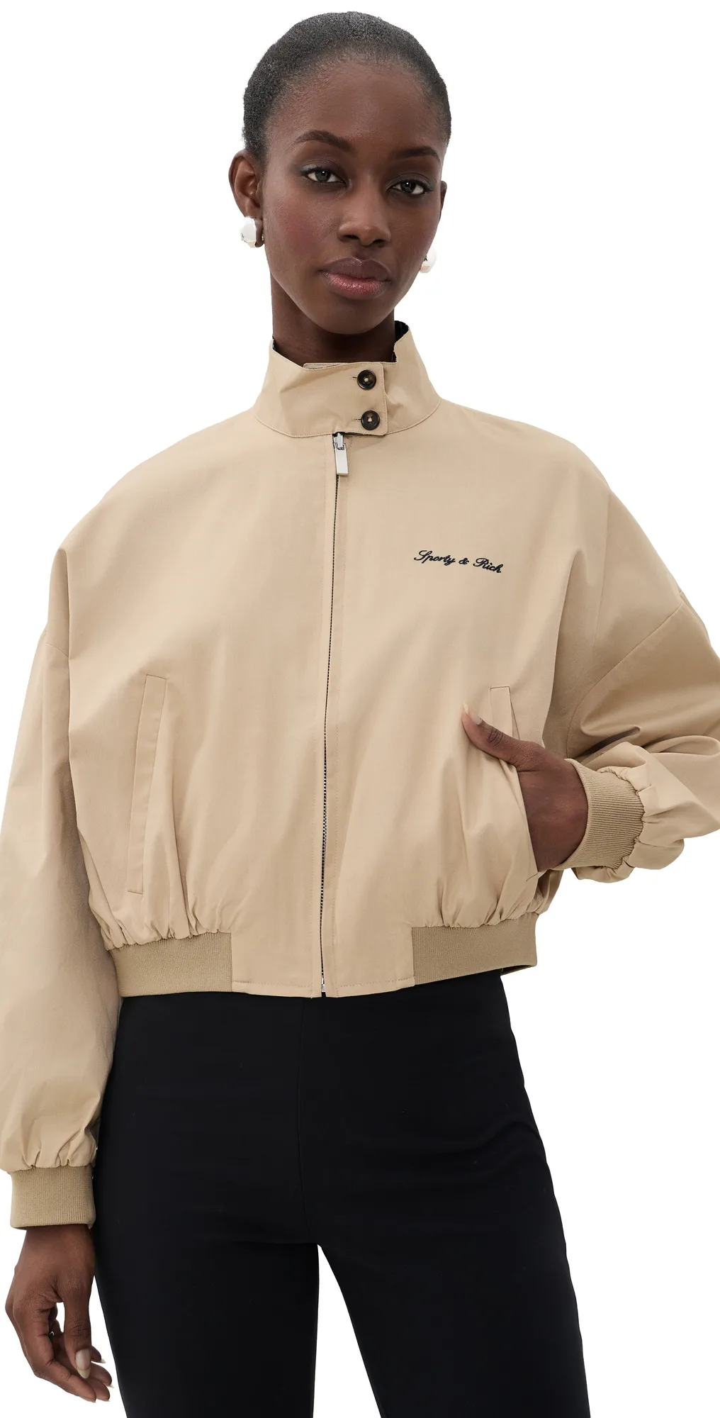 Signature Logo Brighton Jacket by Sporty & Rich