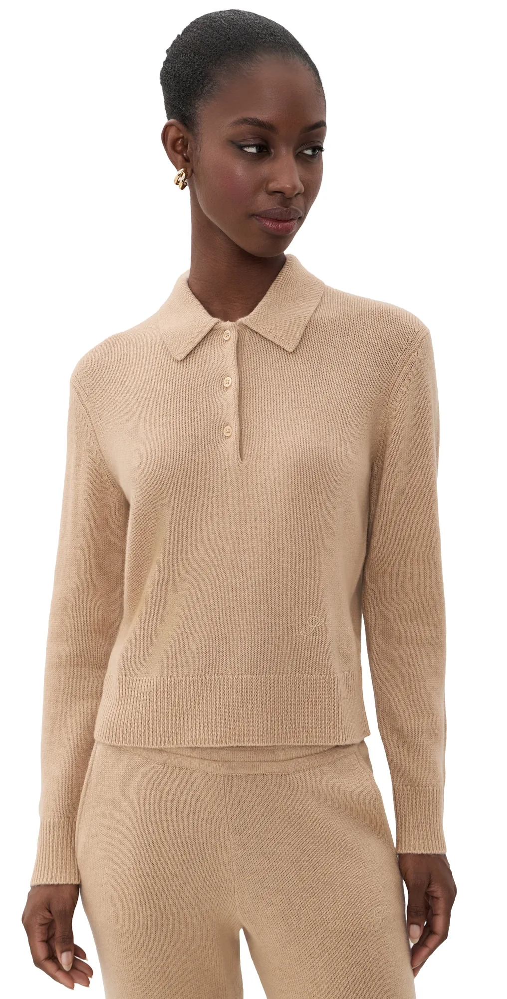 Logo Cashmere Polo by Sporty & Rich