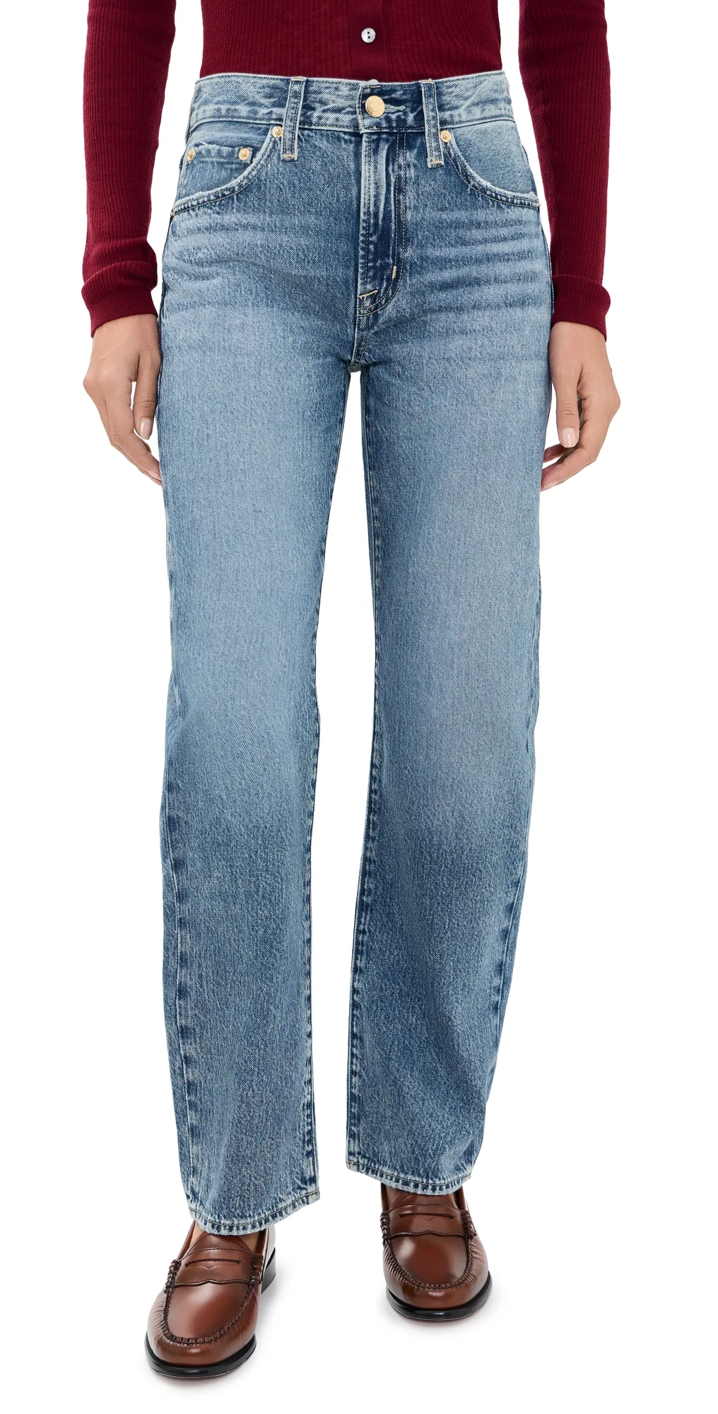 Lexi Mid Rise Bowed Straight Jeans by Pistola