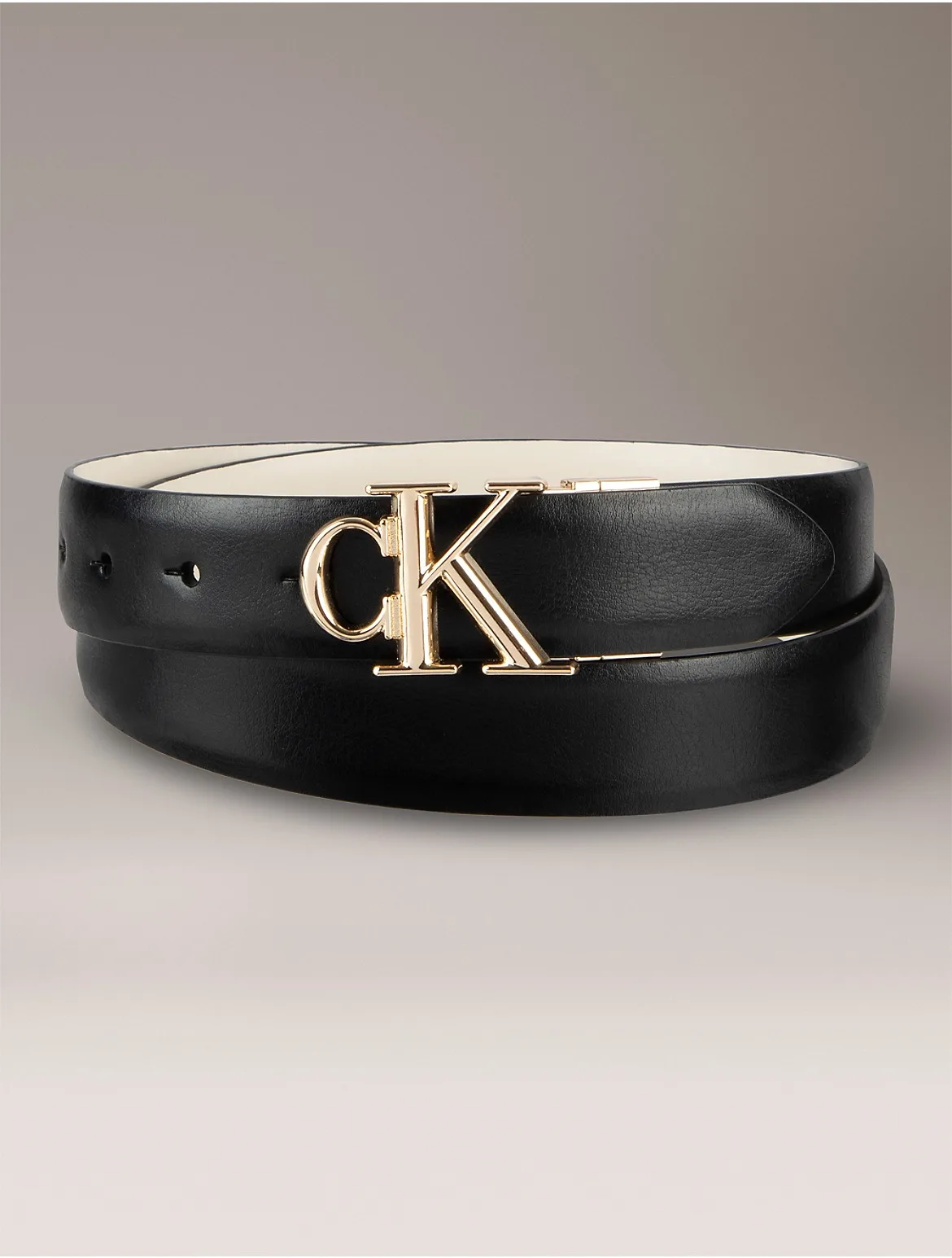 Reversible Monogram Logo Plaque Belt by Calvin Klein