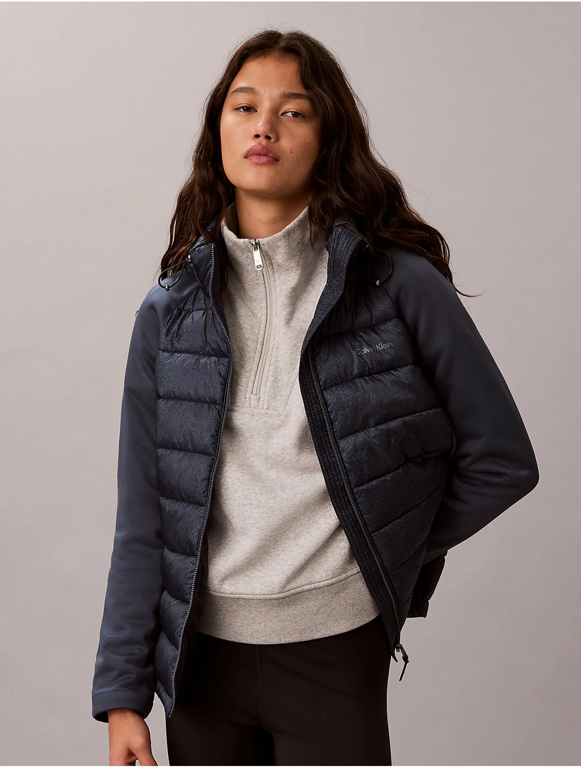 Mixed Media Puffer Jacket by Calvin Klein