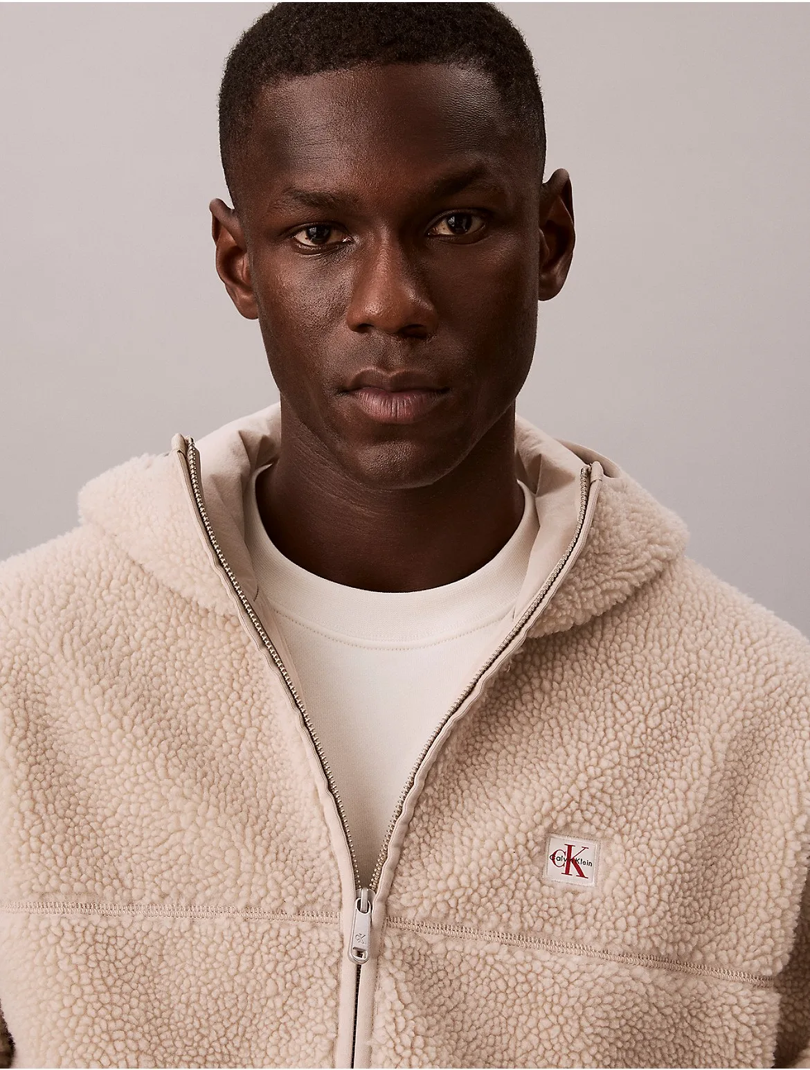 Sherpa Full Zip Hooded Jacket by Calvin Klein