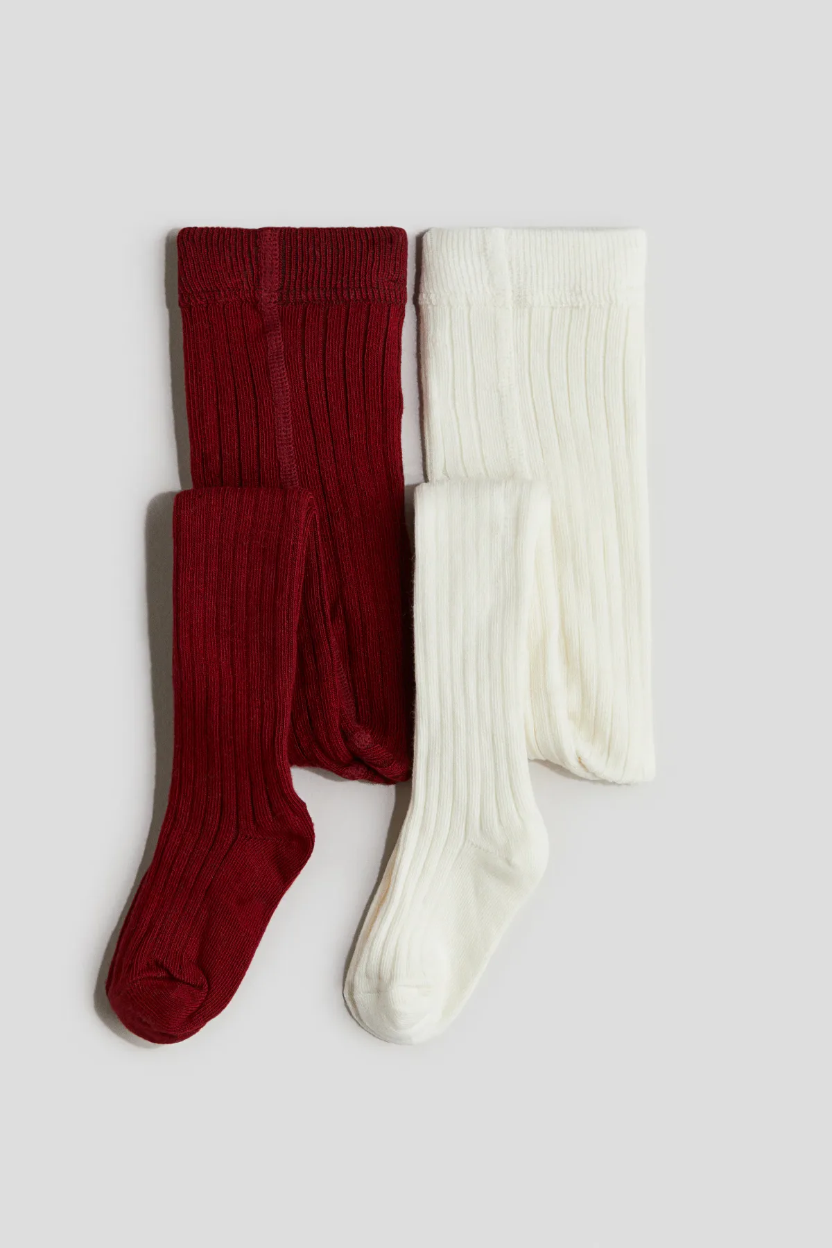 2-Pack Ribbed Tights by H&M