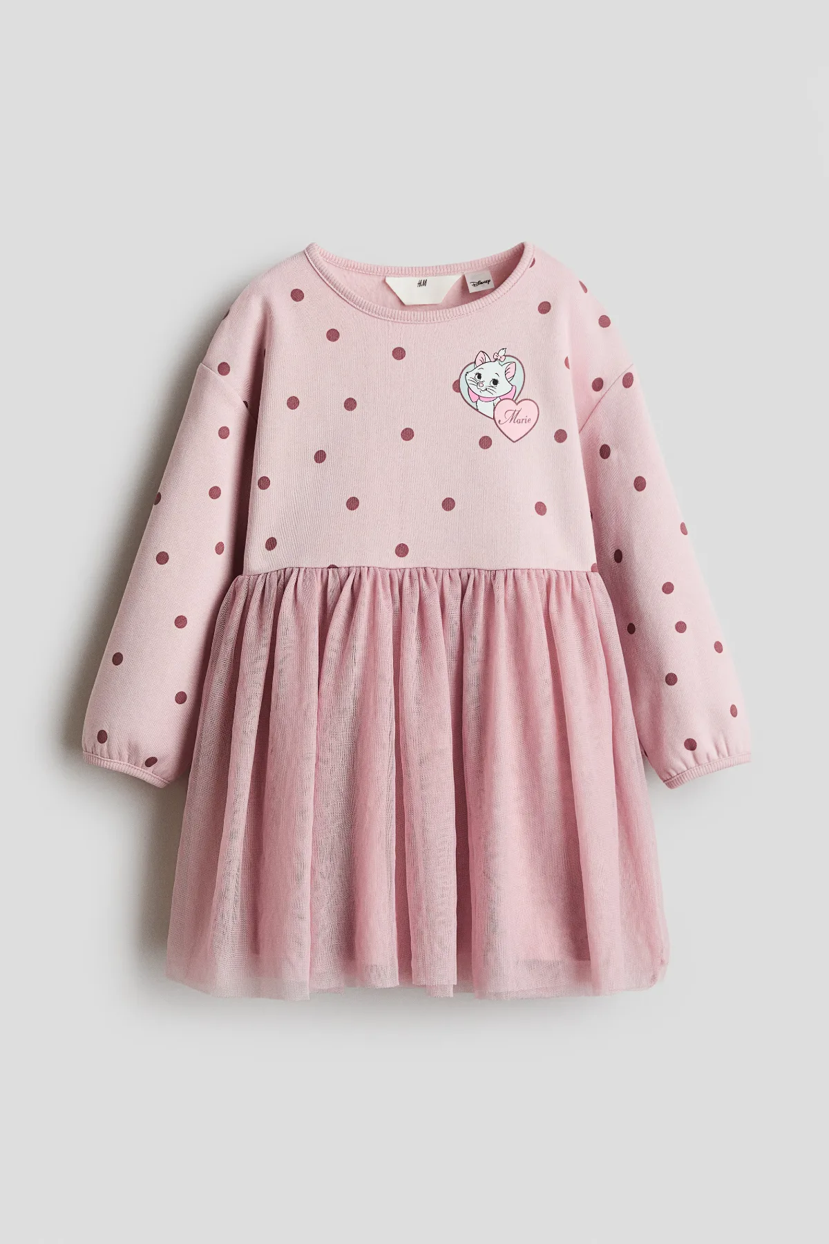 Printed Sweatshirt Dress with Mesh Skirt by H&M