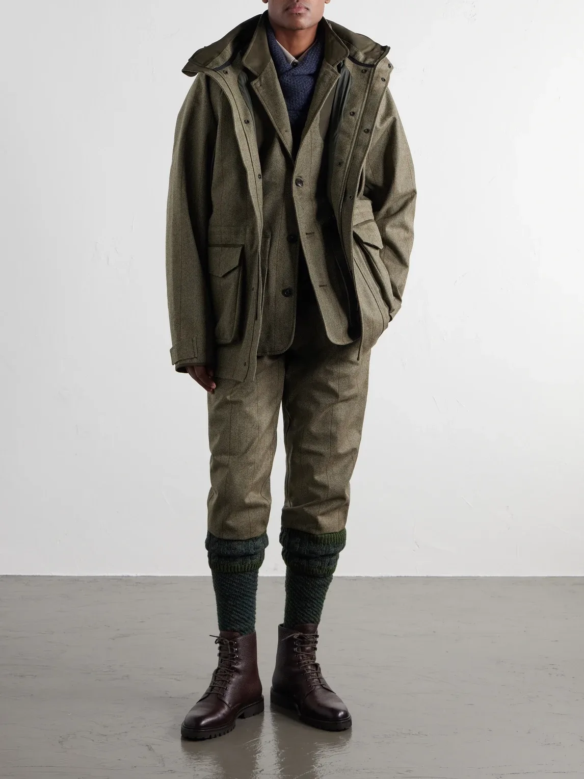 Hooded Shell-Tweed Field Jacket by Purdey