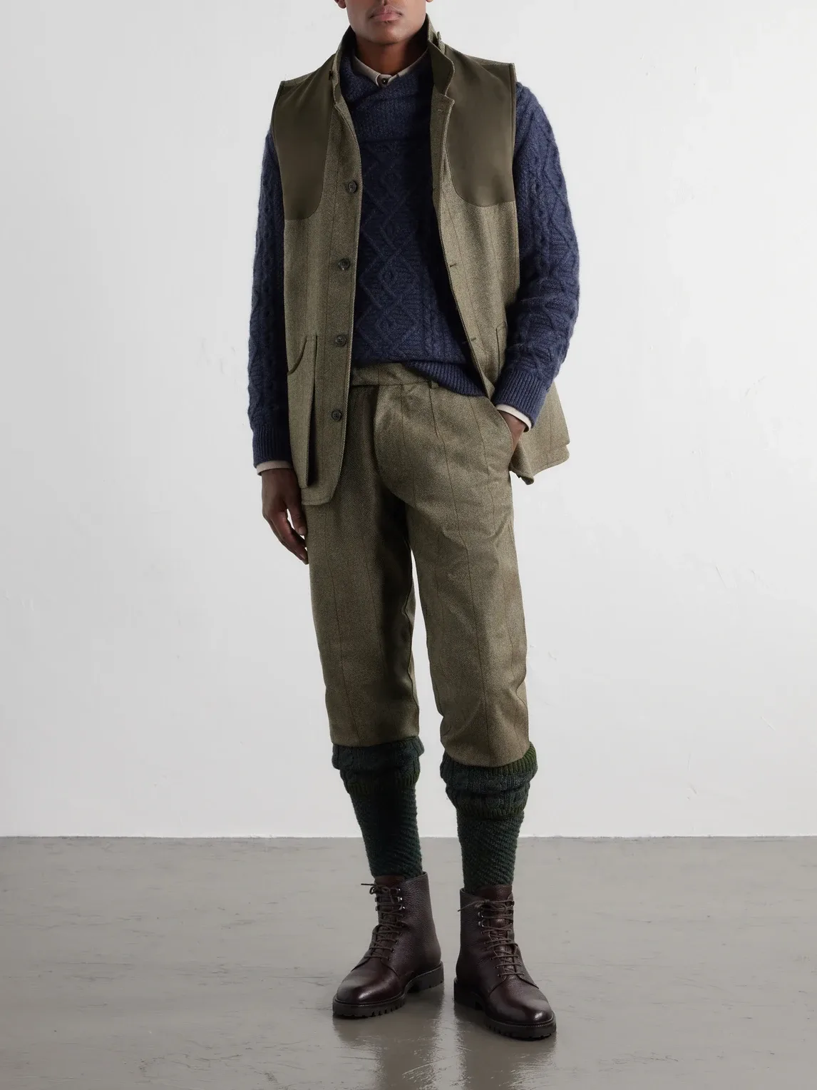 Herringbone Wool-Blend Tweed Trousers by Purdey