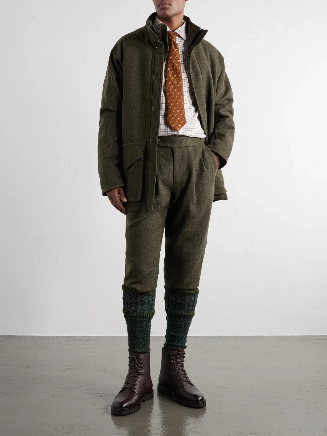 Checked Wool-Tweed Field Coat by Purdey