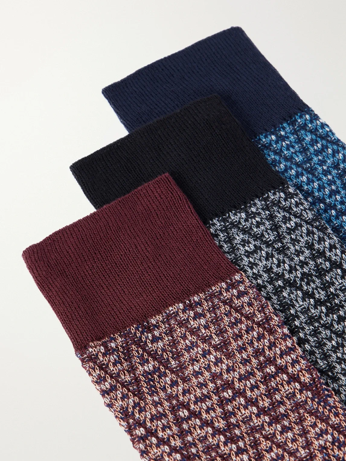 Three-Pack Cotton-Blend Crochet-Knit Socks by Missoni