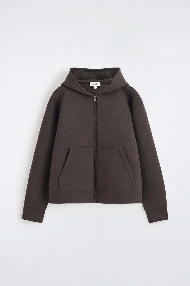 Oversized Scuba-Jersey Zip-Up Hoodie by COS