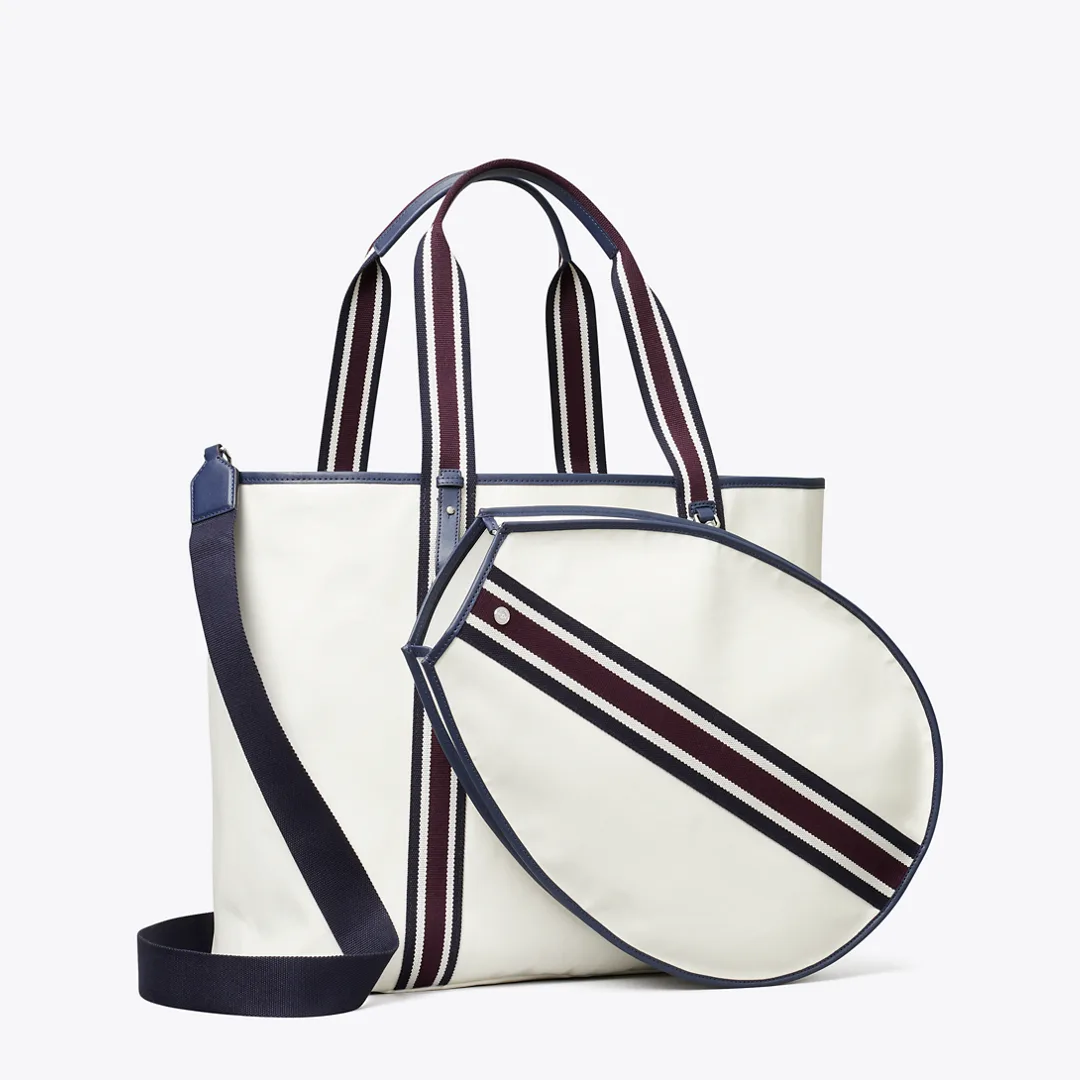 Coated Canvas Tennis Tote by Tory Burch