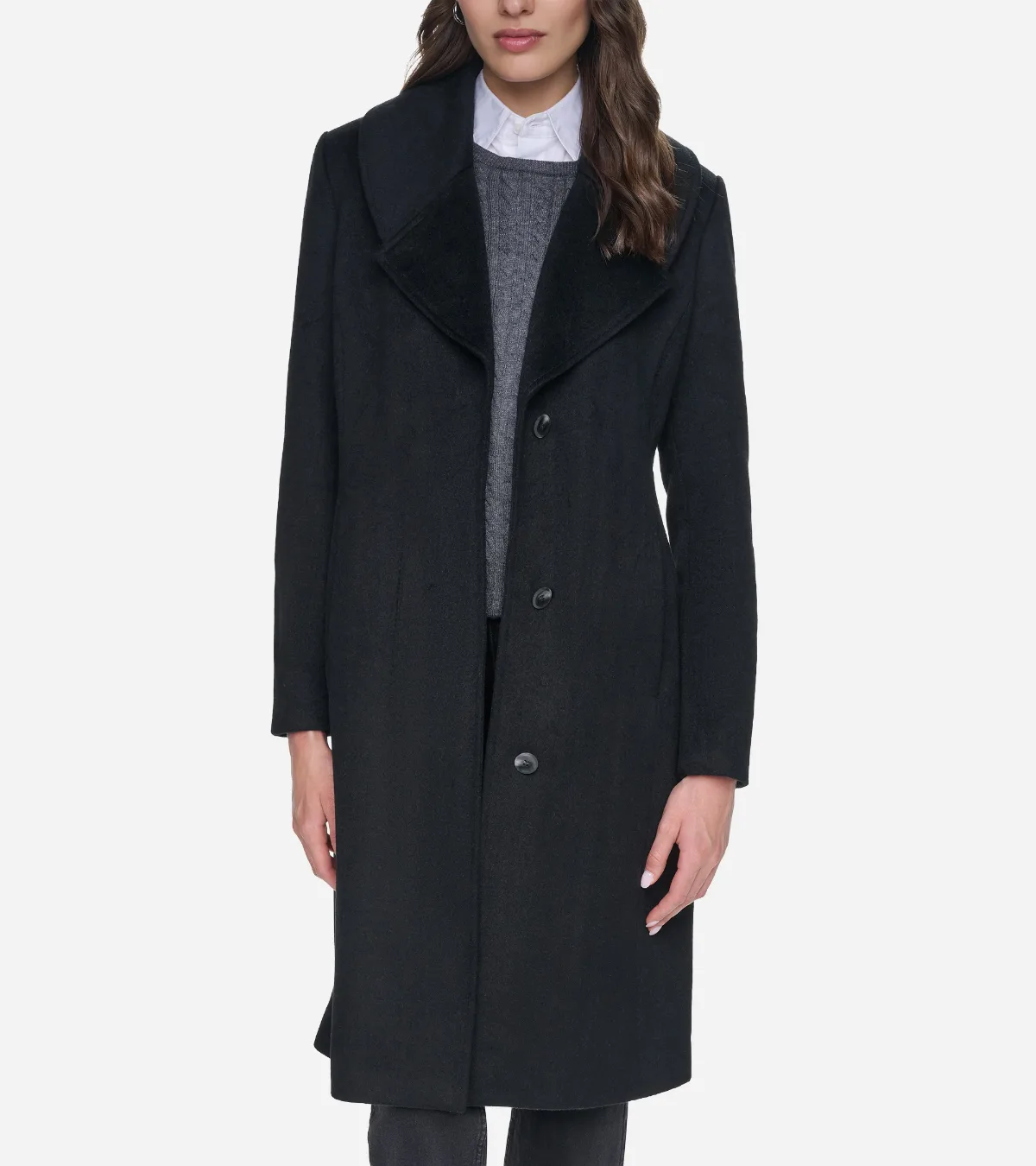 Large Collar Wool Coat