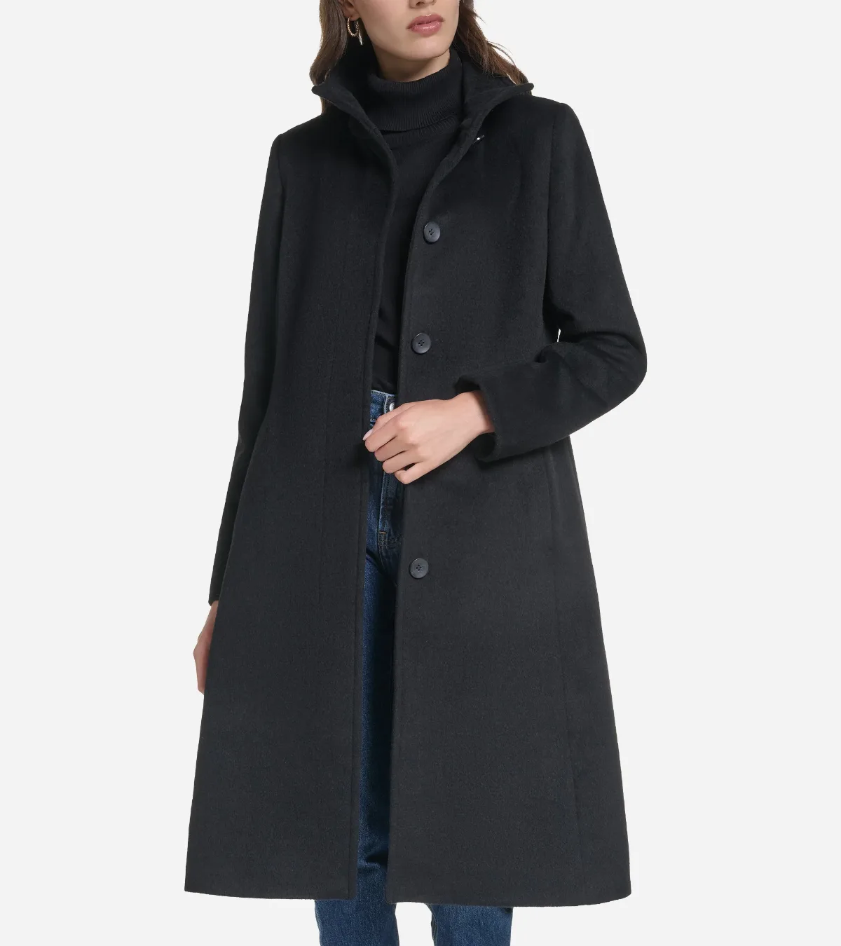 Stand Collar Wool Coat by COLE HAAN