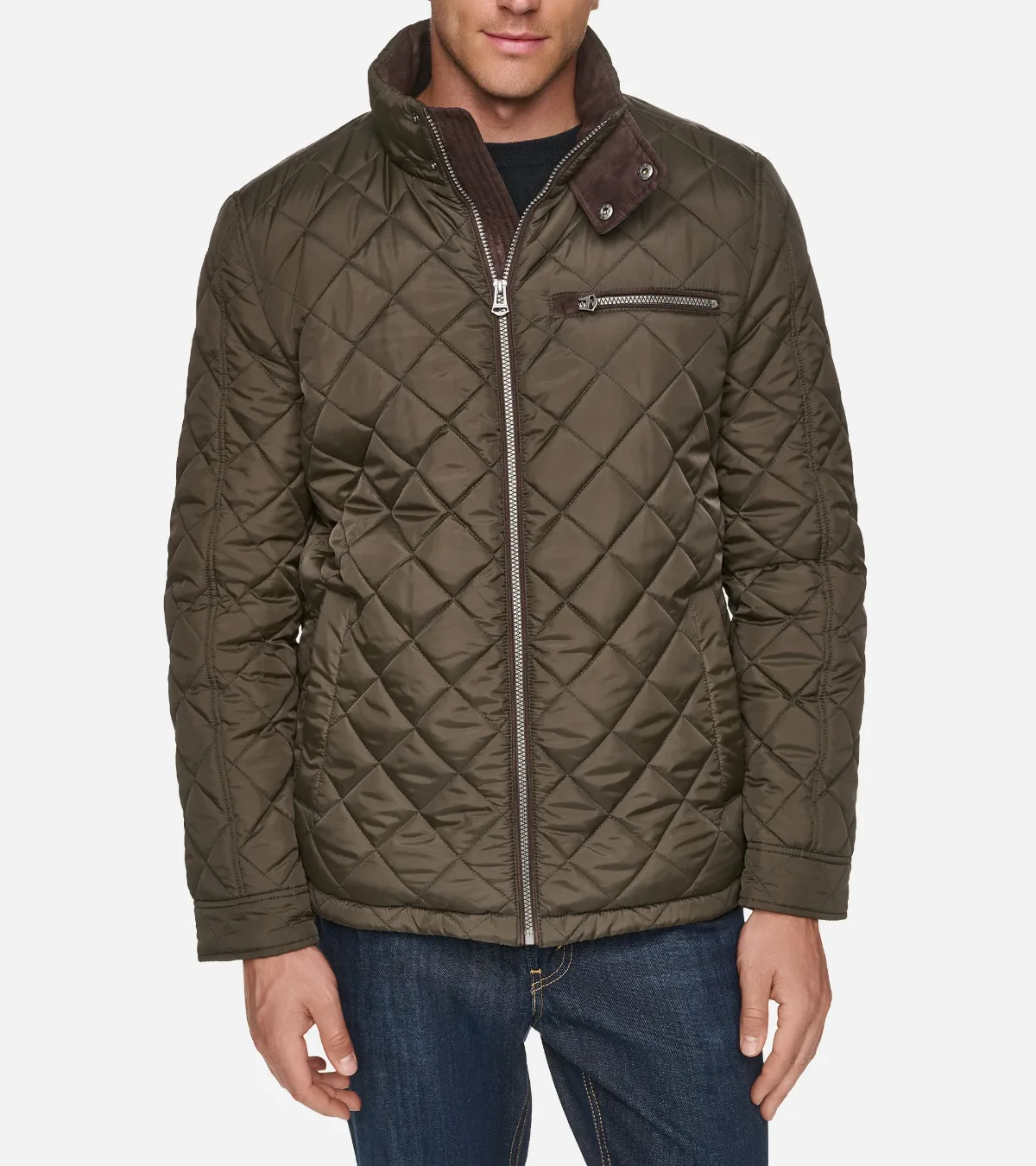 Faux Suede Quilted Jacket by COLE HAAN